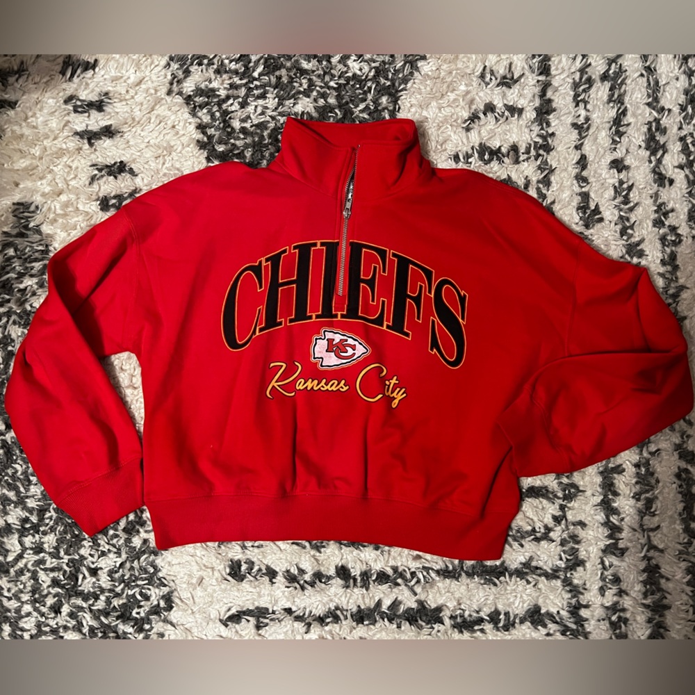 NFL Kansas City Chiefs Red Quarter-Zip Sweatshirt